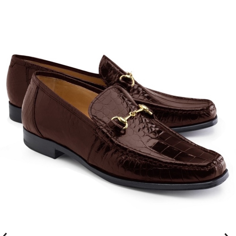 Brooks Brothers Genuine American Alligator Classic Bit Loafers